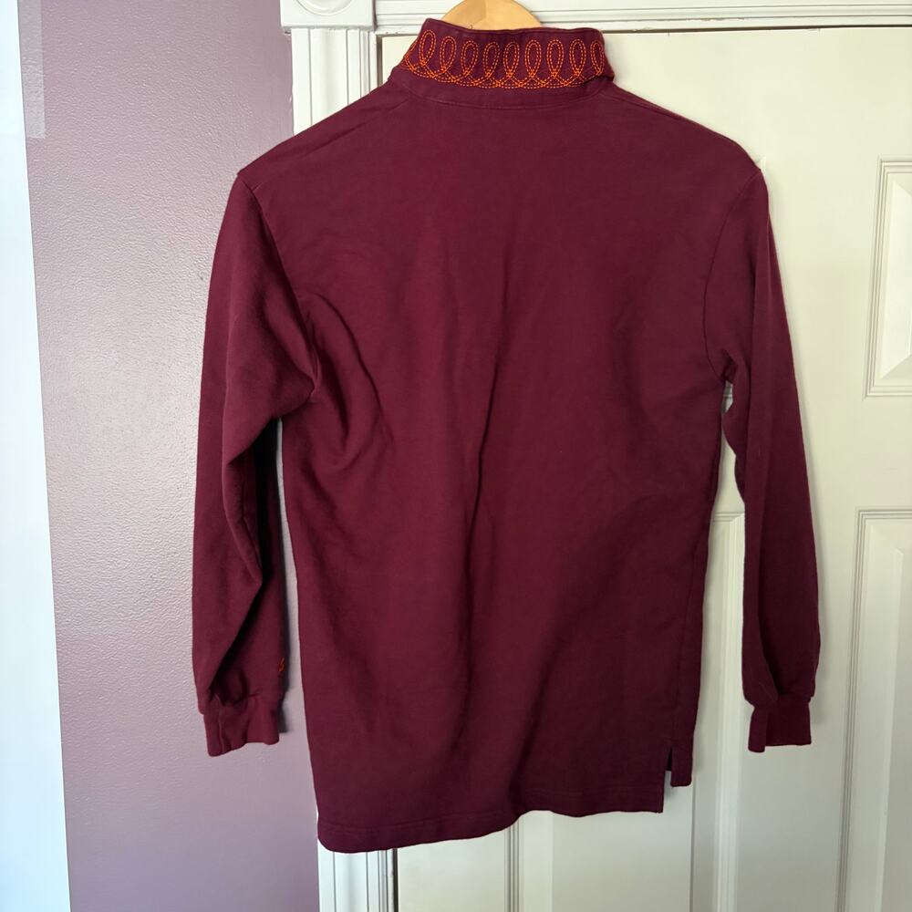 Spyder Red Dark Pullover Women's Sweater Cotton Sz 8 / Medium Embroidered Zip - Picture 5 of 6